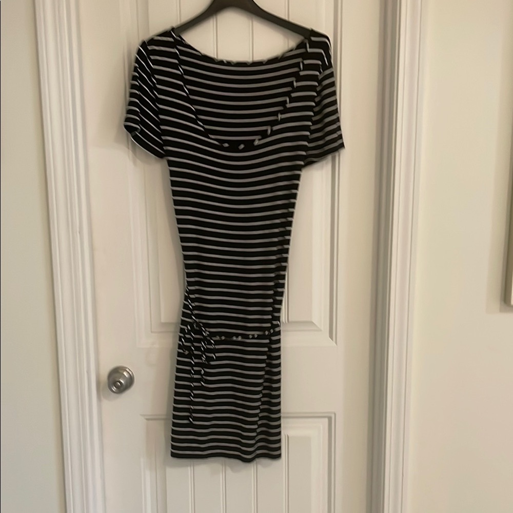 Black and White Striped Dress